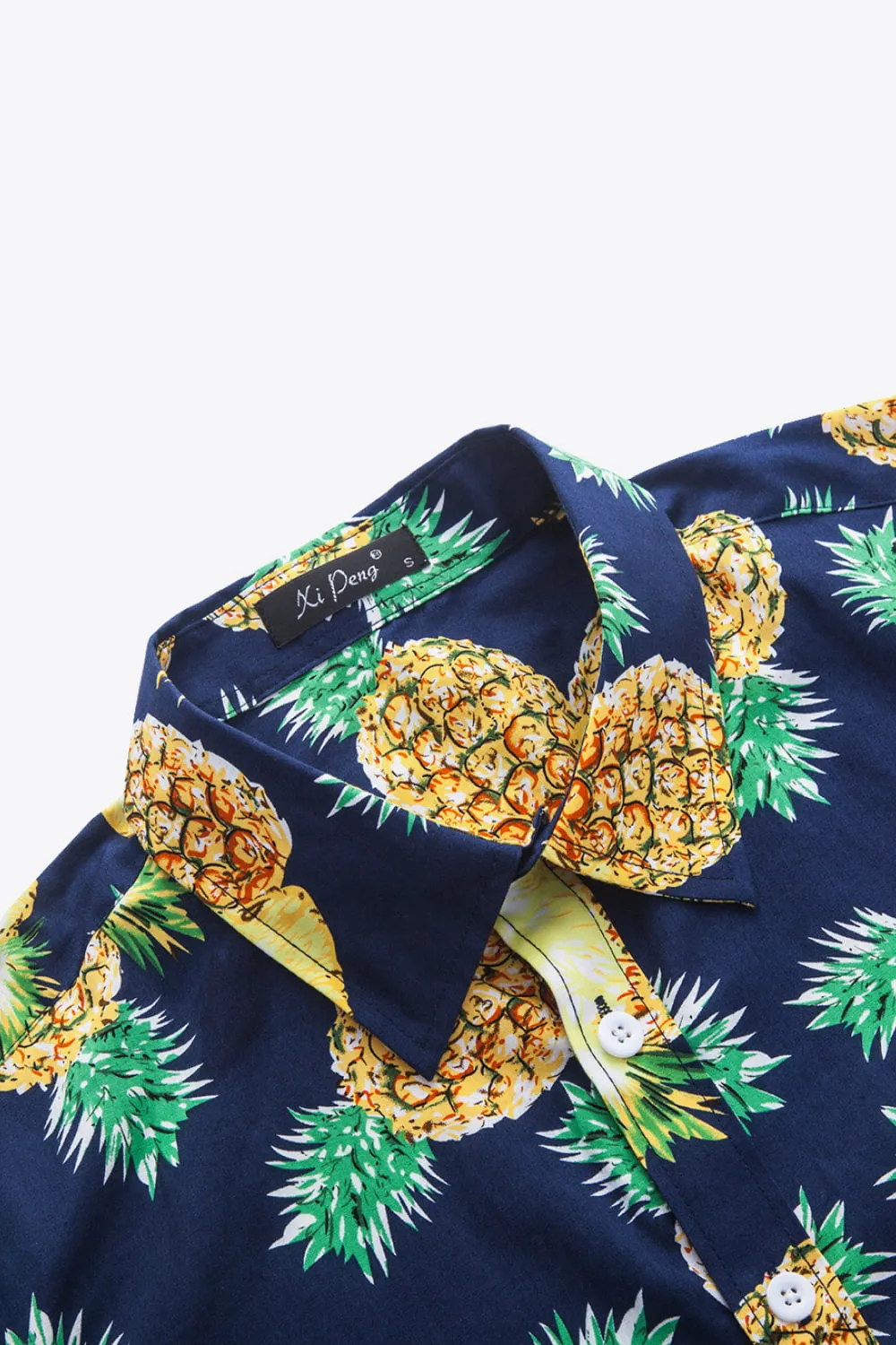 Printed Button-Down Collared Beach Shirt