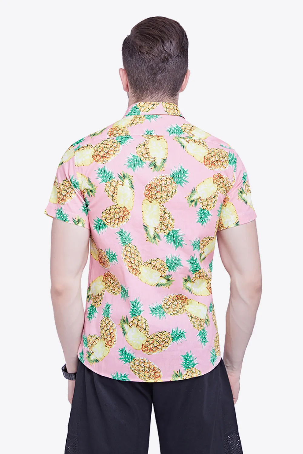 Printed Button-Down Collared Beach Shirt