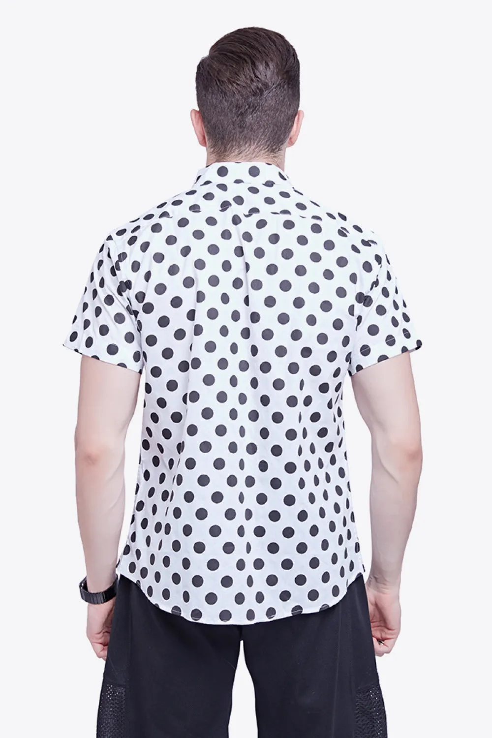 Printed Button-Down Collared Beach Shirt