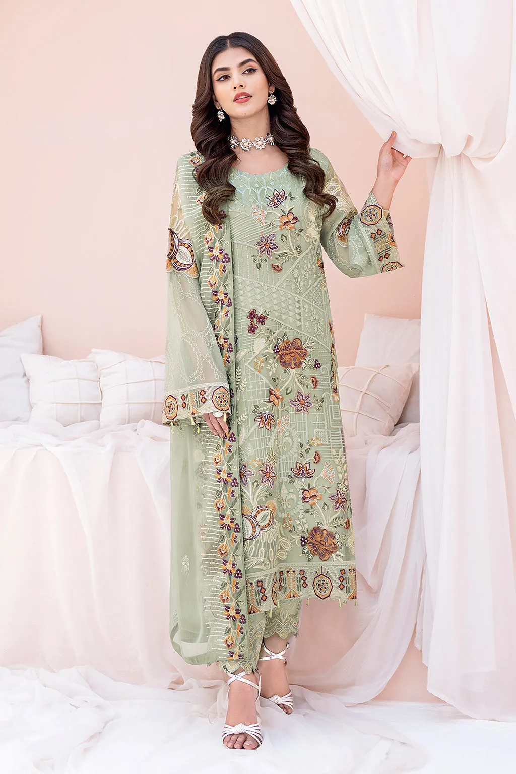 Ramsha Chevron Chiffon Collection 2023 – A-607