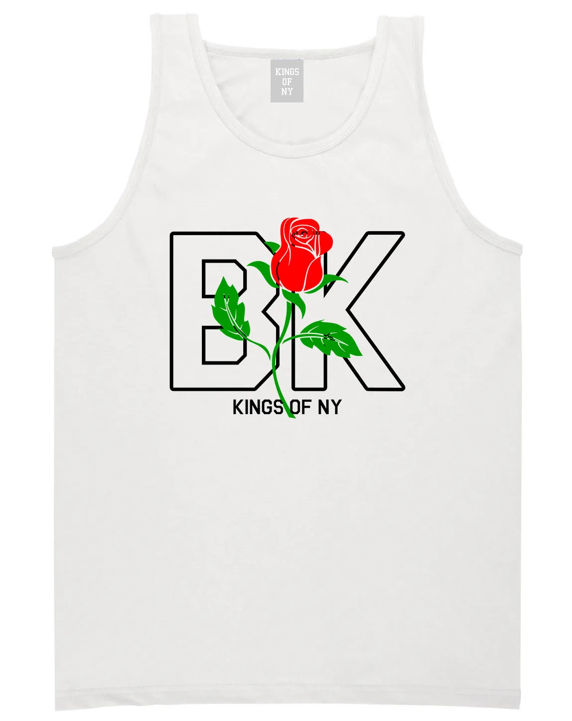 Rose BK Brooklyn Kings Of NY Mens Tank Top T-Shirt