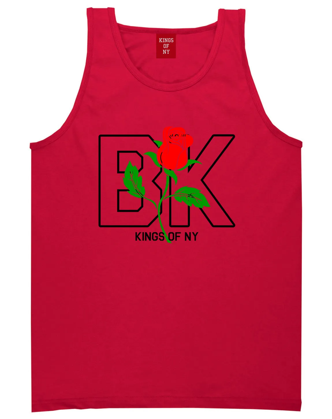 Rose BK Brooklyn Kings Of NY Mens Tank Top T-Shirt