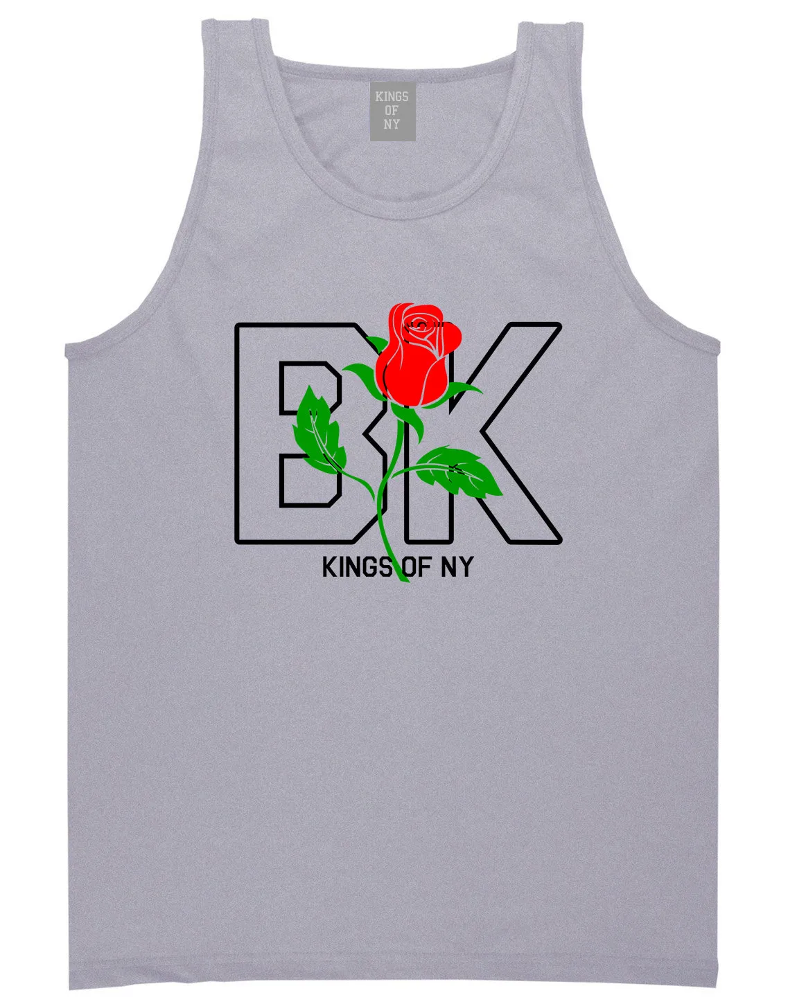 Rose BK Brooklyn Kings Of NY Mens Tank Top T-Shirt