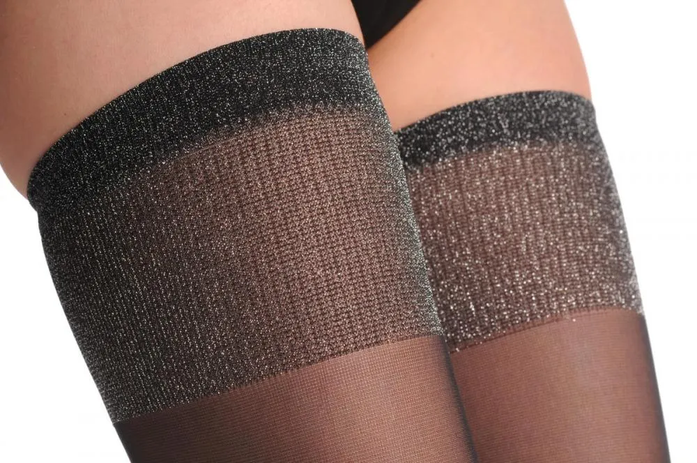 Sheer Black With Silver Lurex Top