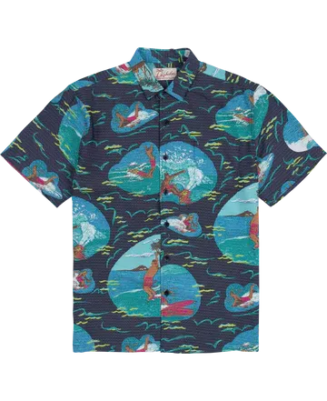 South Swell Short Sleeve Button Up Shirt-Navy