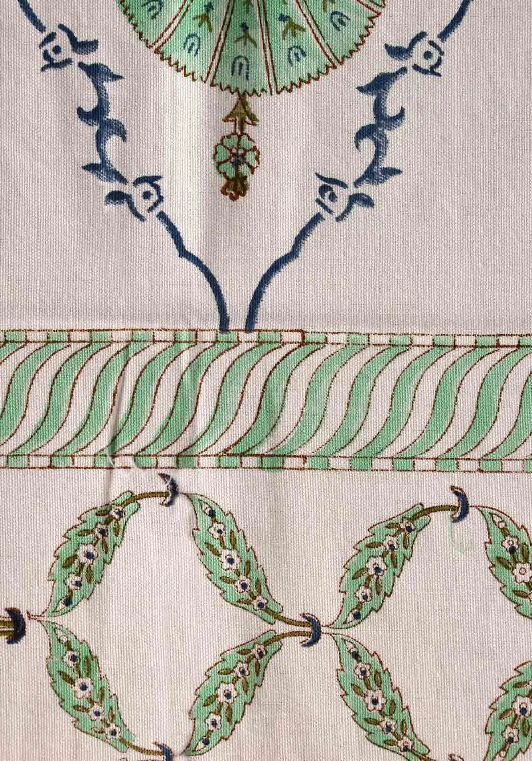 Spring Stone Hand Block Print Cotton Table Cover