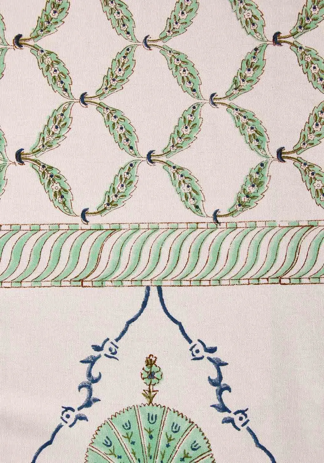 Spring Stone Hand Block Print Cotton Table Cover
