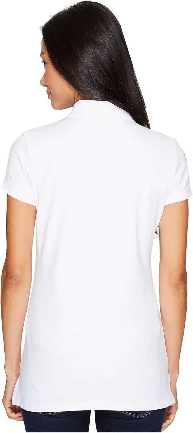 U.S. Polo Assn. Women's Neon Logos Short Sleeve Polo Shirt