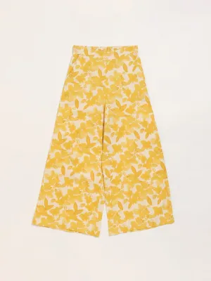 Utsa Kids Yellow Printed Palazzos (8 -14yrs)