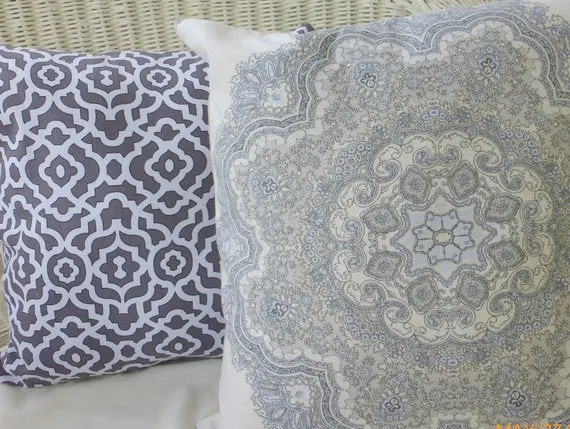 Waverly Inspirations collection, shades of Charcoal Grey and white, Decorative pillow cover