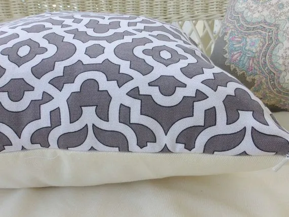 Waverly Inspirations collection, shades of Charcoal Grey and white, Decorative pillow cover