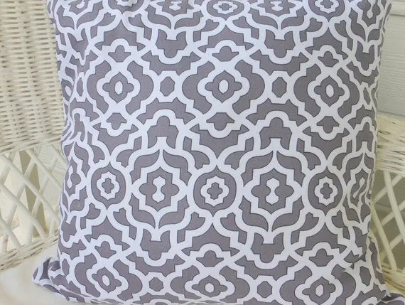 Waverly Inspirations collection, shades of Charcoal Grey and white, Decorative pillow cover