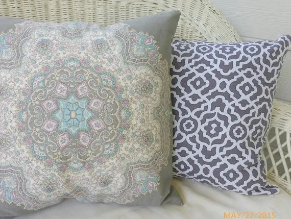 Waverly Inspirations collection, shades of Charcoal Grey and white, Decorative pillow cover